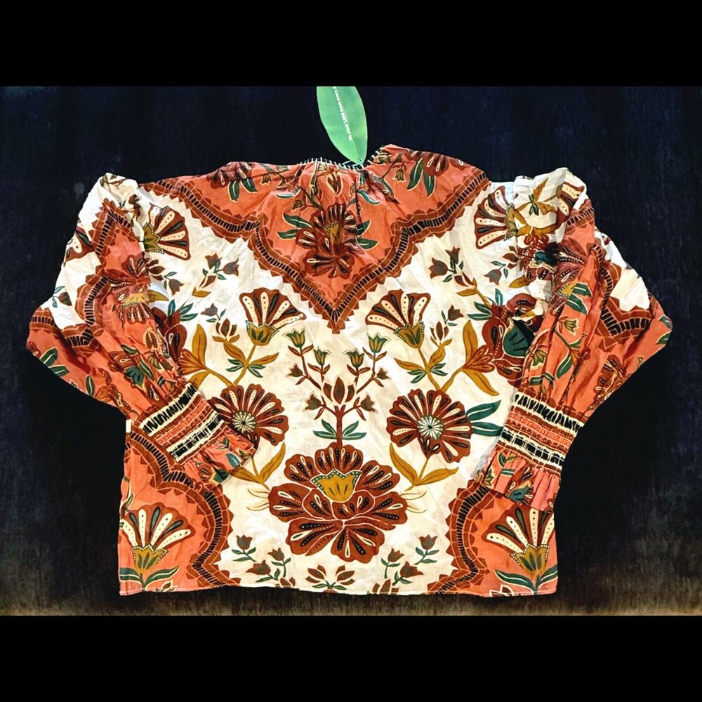 NWT Farm Rio Riad Botanical Blouse XS - Picture 4 of 6